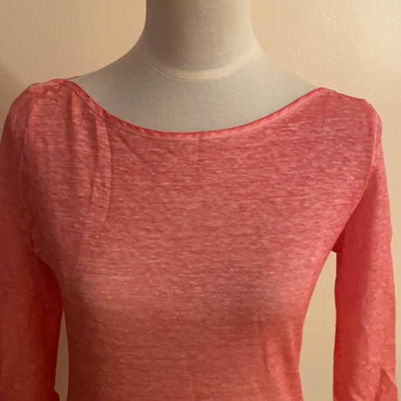 NWT 120% LINO TOP/blouse boat neck Sz S/6 - Picture 3 of 11